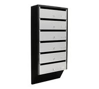 Buzón Depot 6 de Rottner, de 6 módulos, Color Plata / Negro, Ideal para comunidades o para exterior (en una zona protegida), acero, Cerradura de cilindro, Tarjetero para cada módulo