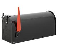 Buzon Exterior Americano de Acero, Buzon Exterior para Pan, Tamaño L (Revista, Sobres C4), Gran Capacidad, Buzon para Pan, Periodicos o Correo, Panera Exterior, Negro