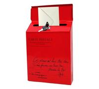 Buzón impermeable con cerradura, buzón de metal vintage, soporte para cartas montado en la pared, organizador de correo clásico de granja, opción de almacenamiento postal seguro para jardín, porche, p