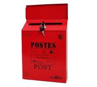 Buzón Iron Mailbox Retro Email Box Magazines Holder Wall Hanging Decorations Post Letterbox Outdoor para la Oficina en casa(Red type1)