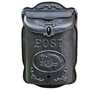 Buzón Mailbox Vintage Black Large Wall Cast Iron Home Garden Decor Heavy Hanging Mounted Post Box para la Oficina en casa