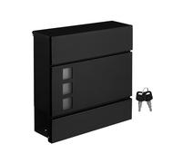 SONGMICS - Buzón Moderno con portaperiódicos, Tapa, bloqueable, fácil de Instalar, Negro GMB052B01