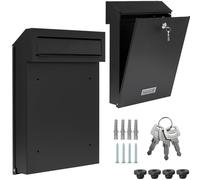 Buzón para vallas, buzón C4, extracción trasera, doble varilla (negro mate RAL 9017)