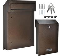 Buzón para vallas, buzón de puerta, color marrón, bronce antiguo, C4, extracción trasera, valla doble