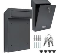 Buzón para vallas, buzón para puertas, buzón de pared empotrado, buzón C4, extracción trasera, doble varilla (gris antracita mate RAL 7016)