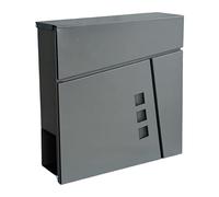 Buzón Relaxdays con Compartimento para periódicos, HBT: 37,5 x 37 x 10,5 cm, DIN C4, Resistente al Agua, 4 Llaves.