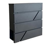 Buzón Relaxdays con Compartimento para periódicos, HBT: 37 x 37 x 11 cm, DIN C4, Impermeable, 4 Llaves, Colores.