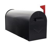 Buzón US de Rottner, Color negro, Fabricado en acero de alta calidad, Cerradura de seguridad, Soporte opcional disponible, con kit de fijación incluido