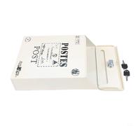 Buzón vintage de montaje en pared para uso en exteriores, caja de hierro con cerradura para cartas y periódicos, resistente a la intemperie, diseño postal retro, 29 x 22 x 6.5 (blanco)