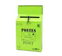 Buzón vintage para montaje en pared, estilo retro, impermeable, con cerradura, sofisticado diseño retro para exteriores, con sistema de bloqueo seguro para proteger tu correspondencia (verde)