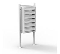 Buzones Grupo 6 Blanco Pie Soporte Decorativo Polvo Exterior Recubrimiento Polvo