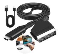 BUZUYIWAR Cable Adaptador SCART a HDMI, Convertidor Euroconector a HDMI Todo en uno Cable Convertidor de Audio de Vídeo SCART a HD 720/1080P Hdmi para HDTV STB VHS Xbox PS3 Sky DVD BLU-Ray