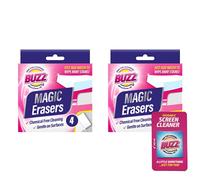 Buzz Magic Eraser 8pk | Limpieza sin químicos | Esponja mágica elimina marcas y manchas con agua