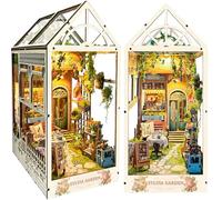 BuzzoXerex Book Nook Kit, Casa Libros de Madera, Miniatura de Madera, DIY Booknook para Decoración de Estanterías, Adolescentes y Adultos a Partir de 14 Años (Jardines)