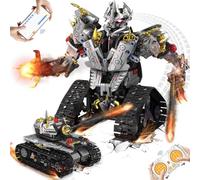 BuzzoXerex Technic Robot Transformable, Juguete de Construcción Teledirigido, 2 en 1 Transformados Coches y Robots con Aplicación y Control para Niños Juguetes Regalos para 8+ Años (Plata)