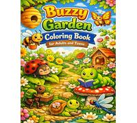 Buzzy Garden Coloring Book for Adults and Teens: Cute Tiny Bug Life Scenes for Relaxation and Stress Relief