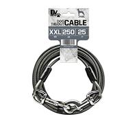 BV - Cable de Amarre para Perros, Resistente hasta 113 kg, Reflectante e Inoxidable, Clips giratorios de liberación rápida y Cierre Giratorio de 360°, sin enredos, para Patio, 7,6 m, Gris, 1 Unidad