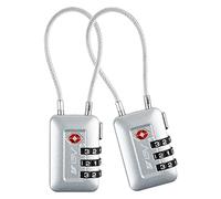 BV - Candado Combinacion, para equipaje, candado maleta, Par de candados, candado TSA. (Plateado)