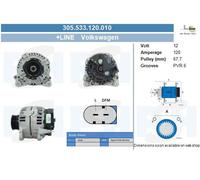 BV PSH Alternador Generador 120A 12V Para VW Golf IV 1.6 1.9 TDI 2.0 2.3 V5