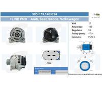 BV PSH Alternador Generador 140A 12V Para VW Passat Alltrack 2.0 TDI 1.6 1.2