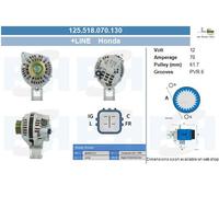 BV PSH Alternador Generador 70A 12V Para Honda Civic VII Hatchback 1.4iS