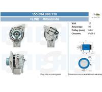 BV PSH Alternador Generador 90A 12V Para Mitsubishi L 200/Triton 2.5 DI-D