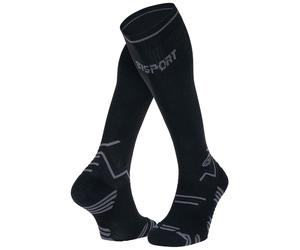 BV Sport - Ropa para trail running - Chaussettes Trail Compression Noir/Gris - Talla S+ - Negro Negro S+