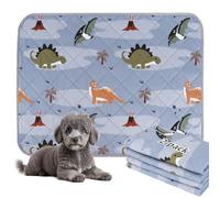 BVAGSS 2 Piezas Alfombras Absorbentes Reutilizables, Almohadillas de Entrenamiento Lavable Training Pads para Mascotas XH081 (60x45cm,Grey Dinosaur)