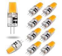BVCL Bombillas LED G4, Bombillas LED G4 De 5W, Lámpara De Bajo Consumo De 12V AC/DC, Reemplazo For Lámparas Halógenas De 50W, Sin Parpadeo, No Regulable(Warm white,10PCS)