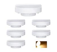 BVCL Bombillas LED GX53, 10W GX53 Bombillas LED Blanco cálido 3000K 1000LM, AC 220-240V No Regulable Sin Parpadeo, 6 Piezas