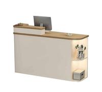 BVCL Mostrador de recepción, cajones y armarios con Cerradura, Showroom Creativo, for Salones de Empresas, recepciones de hoteles, Tiendas de Ropa(Wood - Left,130cm)