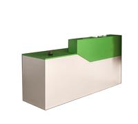 BVCL Reception Desk, with Multiple Open Storage compartments, for Office, Soho, Shop, Salon(Green Right,300cm)