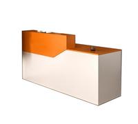 BVCL Reception Desk, with Multiple Open Storage compartments, for Office, Soho, Shop, Salon(Orange Left,260cm)