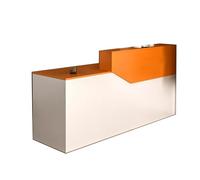 BVCL Reception Desk, with Multiple Open Storage compartments, for Office, Soho, Shop, Salon(Orange Right,280cm)