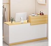 BVCL Reception Desk with Storage Shelves and counters, Small Office Front Desk, Salon Checkout Counter, Retail Store, Business Office, Reception Area, Walnut Color(Right,63")