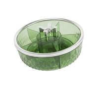 Bvdfgk Bandeja de Servir Dividida, Bandejas para Aperitivos, a Prueba de Polvo, Transparente, Multifuncional, Recipiente para Servir, Ideal para Fiestas, Verde, Individual