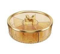 Bvdfgk Bandeja de Servir Dividida, Bandejas para Aperitivos, a Prueba de Polvo, Transparente, Multifuncional, Recipiente para Servir, Ideal para Fiestas, Oro, Individual