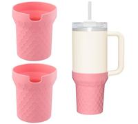 Bvdfgk Bota de silicona para vaso Stanley de 40 onzas - 2 piezas de funda inferior de goma alta rosa para taza Stanley 30 de 40 onzas (Estilo de panal)