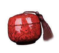 Bvdfgk Bote de Cerámica para Té, Recipiente para Café, Tarros de Almacenamiento, Adornos para Centro de Mesa, Tarro de para Jengibre, Contenedor de, Rojo 10,5x10cm 500ml, Individual
