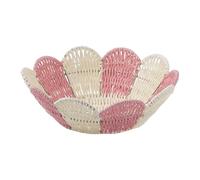 Bvdfgk Cesta Tejida con Cuerda de Papel, Cesta de Almacenamiento Tejida a Mano, Redonda, Portátil, para Encimera de Cocina, Ideal para Guardar Dulces, Cosmét, Rosa, Individual