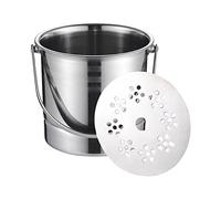 Bvdfgk Cubo de Bebidas con Asa, Cubitera de Acero Inoxidable para Champán, Cubo de Hielo para Champán, Ideal para Fiestas, Nocturnos, con colador, tal como se describe