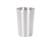 Bvdfgk Doble Capa Taza de Taza Martillada Acero Inoxidable Vaso Térmico Doble Pared Recipiente Directo Acabado Fácil Limpieza Adecuada para Hogares Cafés Relajación, Silver, 350ML