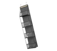 Bvdfgk Organizador de Almacenamiento para Colgar sobre La Puerta, Almacenamiento Detrás de La Puerta, Estantes Colgantes, Ventanas Transparentes, Bolsillos D, gris, 4 rejillas