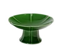 Bvdfgk Soporte de Cerámica para Postres, Frutero, Bandeja con Pedestal, Soporte para Cupcakes para Fiestas, Showers Y Encimeras, Verde Oscuro, Individual