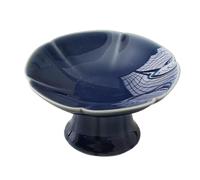 Bvdfgk Soporte de Cerámica para Postres, Frutero, Bandeja con Pedestal, Soporte para Cupcakes para Fiestas, Showers Y Encimeras, Azul Profundo, Individual