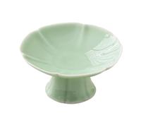 Bvdfgk Soporte de Cerámica para Postres, Frutero, Bandeja con Pedestal, Soporte para Cupcakes para Fiestas, Showers Y Encimeras, Verde Claro, Individual