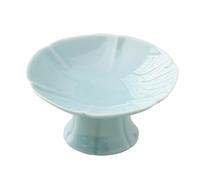 Bvdfgk Soporte de Cerámica para Postres, Frutero, Bandeja con Pedestal, Soporte para Cupcakes para Fiestas, Showers Y Encimeras, Azul Claro, Individual