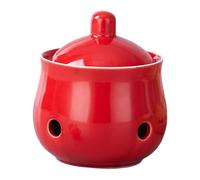 Bvdfgk Soporte para, Soporte para Cebollas para Encimera, Recipiente de Cerámica para, Rojo, Individual