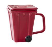 Bvdfgk Taza de Café de Cerámica con Forma de Bote de Basura y Asa Taza Reciclable Vaso de Bebidas Diario Taza Decorativa Adecuada para Hogar Oficina, Rojo, tal como se describe