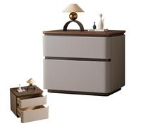 BVDHASDBT 40 x 40 x 50 cm, 50 x 40 x 50 cm, 60 x 40 x 50 cm, mesita de noche moderna de madera, diseño de perfil curvado, mesa auxiliar moderna, para dormitorio, sofá (gris claro, 60 x 40 x 50 cm)